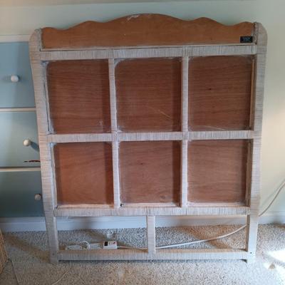 LOT 1: Pier 1 Jamaica Collection Twin Headboard with Matching Nightstand & Small Non-Matching Bedside Chest of Drawers