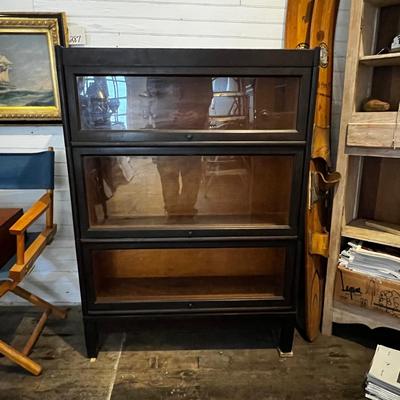 N294 Antique Macey 3 Shelf Barrister Bookcase AS-IS