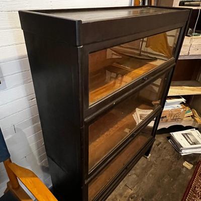N294 Antique Macey 3 Shelf Barrister Bookcase AS-IS