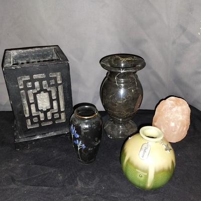 MARBLE & CERAMIC VASES-HIMALAYAN ROCK AND CANDLE HOLDER