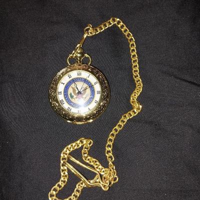 PRESIDENT POCKET WATCH WITH CHAIN AND MENS WRISTWATCH