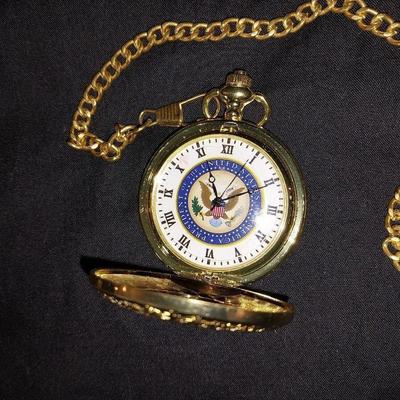 PRESIDENT POCKET WATCH WITH CHAIN AND MENS WRISTWATCH