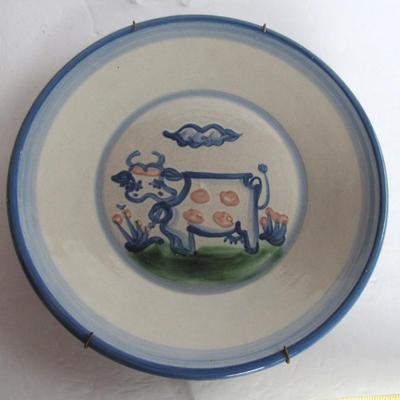 M A Hadley Pottery Plate With Attached Wall Hanger