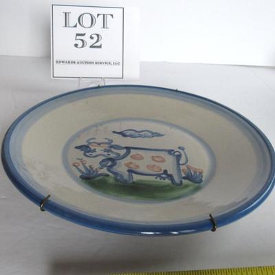 M A Hadley Pottery Plate With Attached Wall Hanger