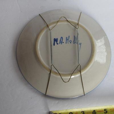 M A Hadley Pottery Plate With Attached Wall Hanger