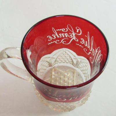 Antique 1919 State Fair Ruby Flash Cup With Engraving