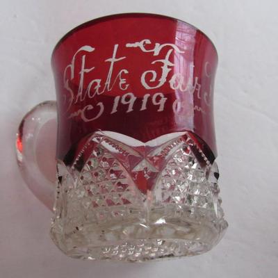 Antique 1919 State Fair Ruby Flash Cup With Engraving