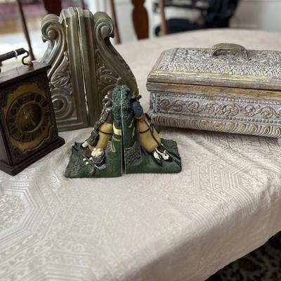 Clock Chest Bookends