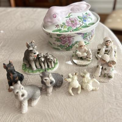 Bunny Bowl and Figurines