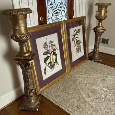 Framed Pictures Urns and Stands