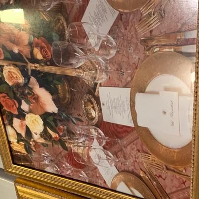 Huge Lot - Professionally Framed White House Dinners Decorations / Presidents / VIPs