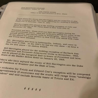 Trish Nixon White House Wedding Employee Scrapbook