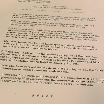 Trish Nixon White House Wedding Employee Scrapbook