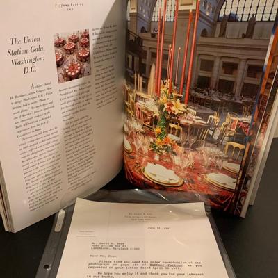 Tiffany Parties Hardback State Dinners Decorating Entertaining w Letter from Tiffanyâ€™s