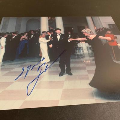John Travolta Dancing With Princess Diana SIGNED Photo