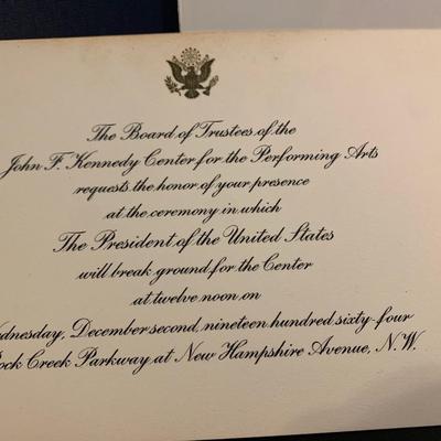 Kennedy Center Opening Book Invites Info Brochures Parking Pass +++