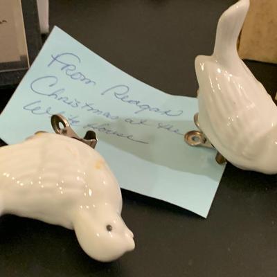 Reagan Collectibles Lot Lenox Plate Invites White House Christmas Tree Birds +++