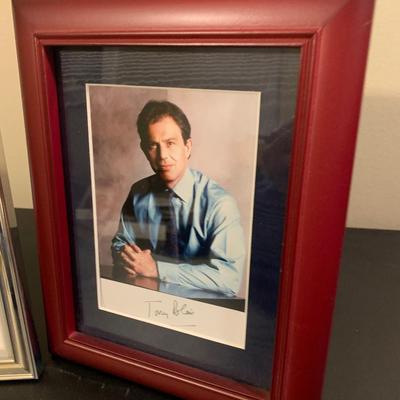 Tony Blair Margaret Thatcher Phyllis George Autographed Photos - 2 framed