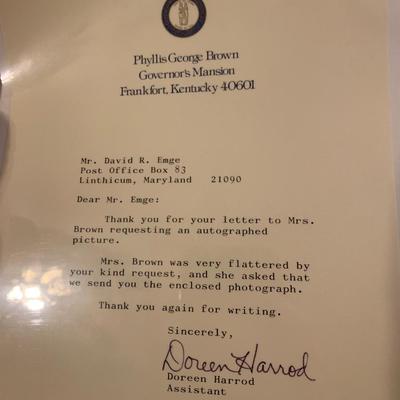 Tony Blair Margaret Thatcher Phyllis George Autographed Photos - 2 framed