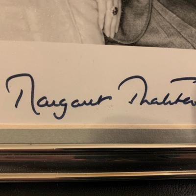 Tony Blair Margaret Thatcher Phyllis George Autographed Photos - 2 framed