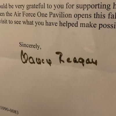 5 Framed Nancy & Ronald Reagan Signed Documents / Posters