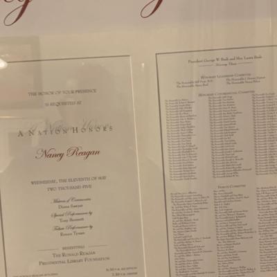 5 Framed Nancy & Ronald Reagan Signed Documents / Posters