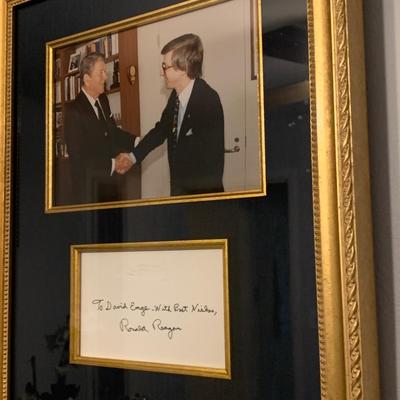5 Framed Nancy & Ronald Reagan Signed Documents / Posters