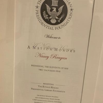 5 Framed Nancy & Ronald Reagan Signed Documents / Posters