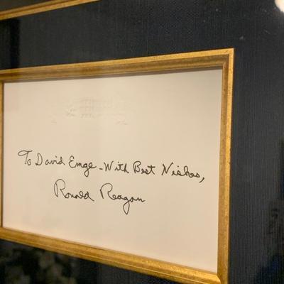 5 Framed Nancy & Ronald Reagan Signed Documents / Posters