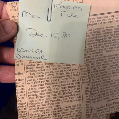 1960s - Present Authentic White House Used Christmas Decorations & Vintage News Clippings Lot