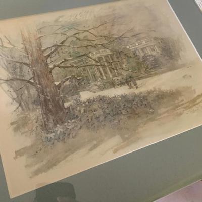 Large Lot of Framed or Matted White House Christmas Cards