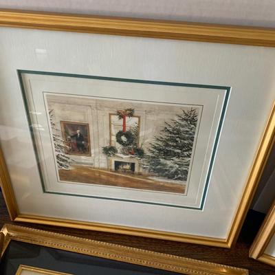 Large Lot of Framed or Matted White House Christmas Cards