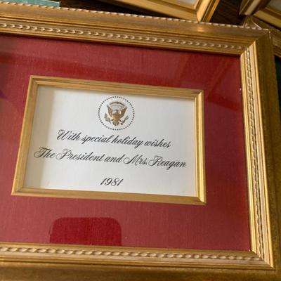 Large Lot of Framed or Matted White House Christmas Cards