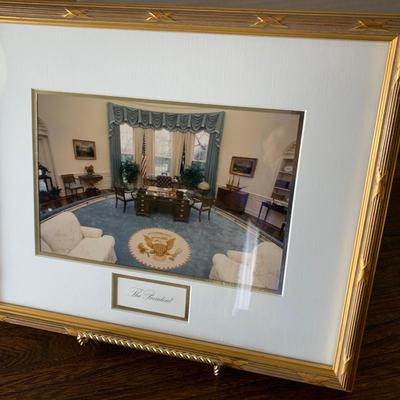 Professionaly Framed / Matted White House Oval Office Presidents Office