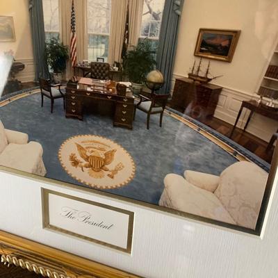 Professionaly Framed / Matted White House Oval Office Presidents Office