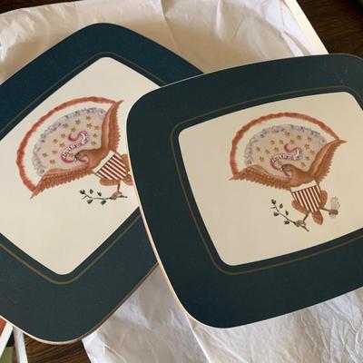 Vintage Garfinkels Footed Placemats / Trivets in box /