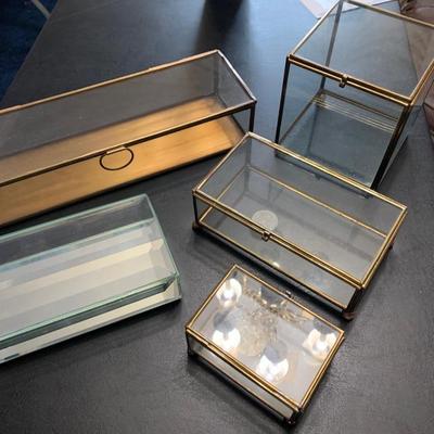 Miniature Glass Display Boxes Lot