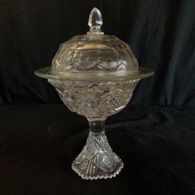 Ornate Glass Pedestal Dishes incl. Frank M. Whiting Sterling Silver (K-HS)