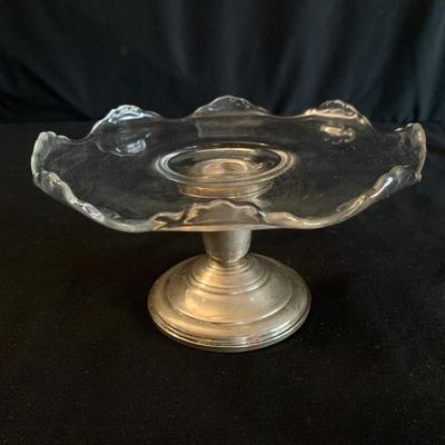 Ornate Glass Pedestal Dishes incl. Frank M. Whiting Sterling Silver (K-HS)