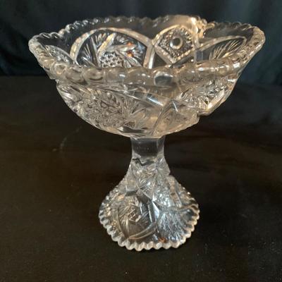 Ornate Glass Pedestal Dishes incl. Frank M. Whiting Sterling Silver (K-HS)