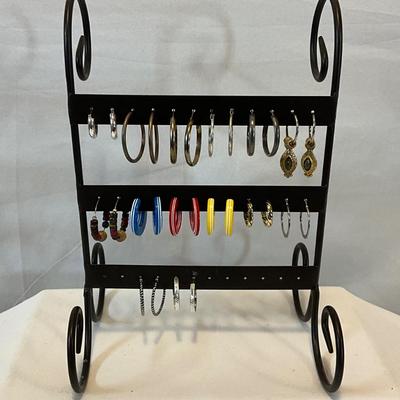 Hoop Earring and Earring Rack