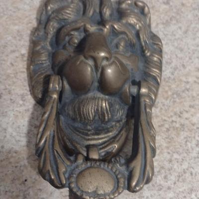 Solid Brass Vintage Lion Head Door Knocker