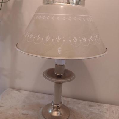 Vintage Metal Tole Lamp and Shade