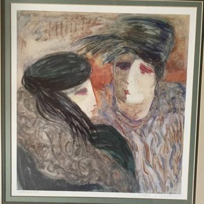 Noted Barbara Wood Scarce Artist Proof Lithograph 28.5" x 31" Preowned from an Estate.