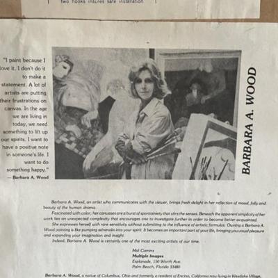 Noted Barbara Wood Scarce Artist Proof Lithograph 28.5" x 31" Preowned from an Estate.