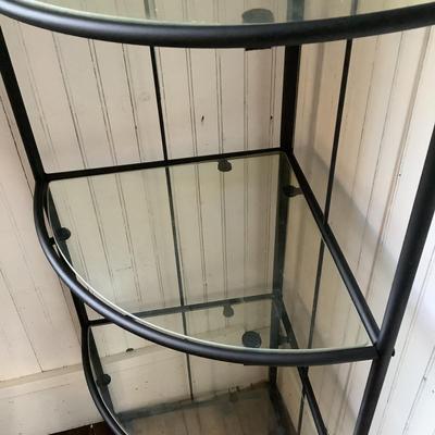 340 Vintage Metal & Glass Corner Stand