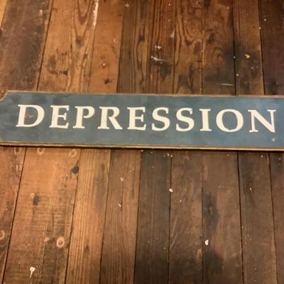 344 Depression Glass Dried Flowers Wooden Sign