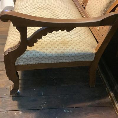 345 Antique Victorian Walnut Love Seat