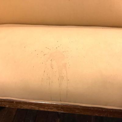 350 Vintage Camel Back Upholstered Duncan Phyfe Loveseat