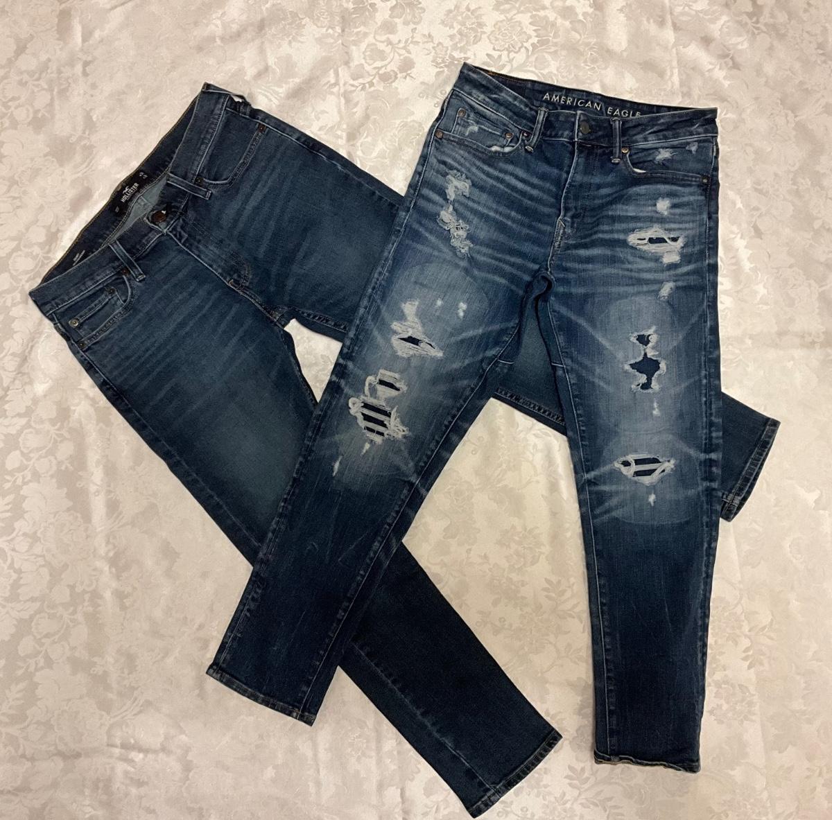 American eagle jean size compared best sale to hollister